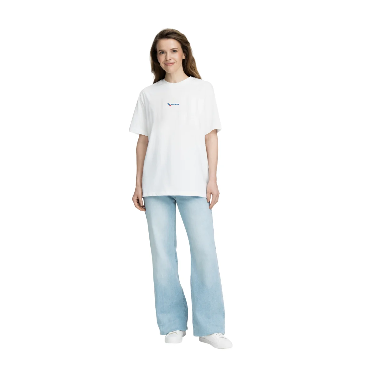 Футболка с логотипом Триколор, 100 хб, цвет белый, размер XL