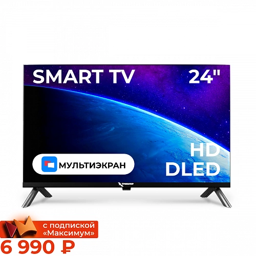 Телевизор Триколор P24HH302, SMART TV, 24", голос, черный